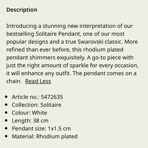 Swarovski crystal pendant necklace silver NWT - Picture 4 of 5